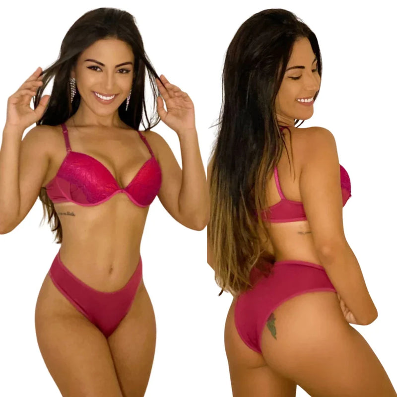 Conjunto de lingerie calcinha e sutiã sexys