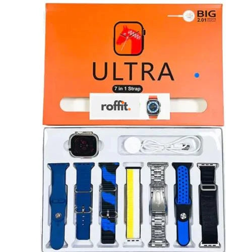 Relógio Smartwatch Series 9 Ultra com 7 Pulseiras + kit limpeza 3 em 1 de Brinde