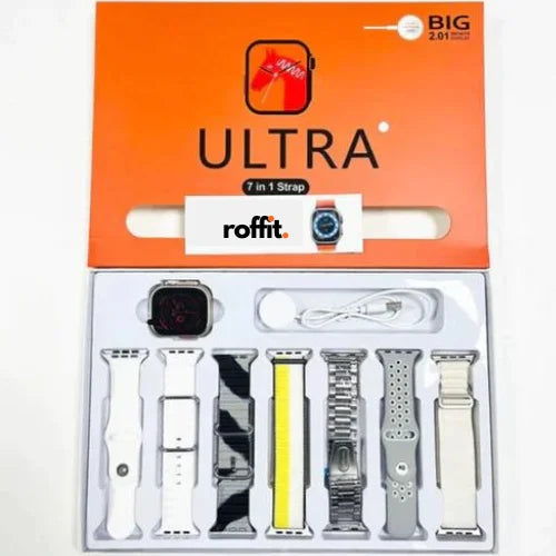 Relógio Smartwatch Series 9 Ultra com 7 Pulseiras + kit limpeza 3 em 1 de Brinde