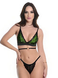 Conjunto Lingerie rendado sem bojo neon