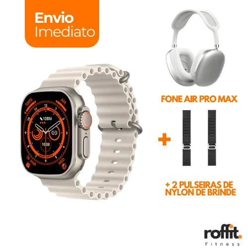 Kit ROFFIT® Smartwatch IWO9 + Fone AirMax [+2 PULSEIRAS DE BRINDE + FRETE GRÁTIS]