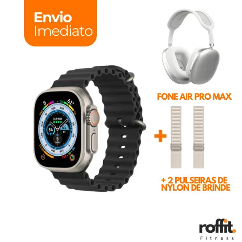 Kit ROFFIT® Smartwatch IWO9 + Fone AirMax [+2 PULSEIRAS DE BRINDE + FRETE GRÁTIS]