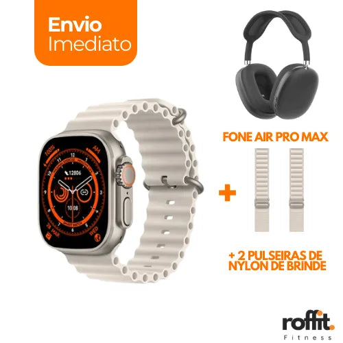 Kit ROFFIT® Smartwatch IWO9 + Fone AirMax [+2 PULSEIRAS DE BRINDE + FRETE GRÁTIS]