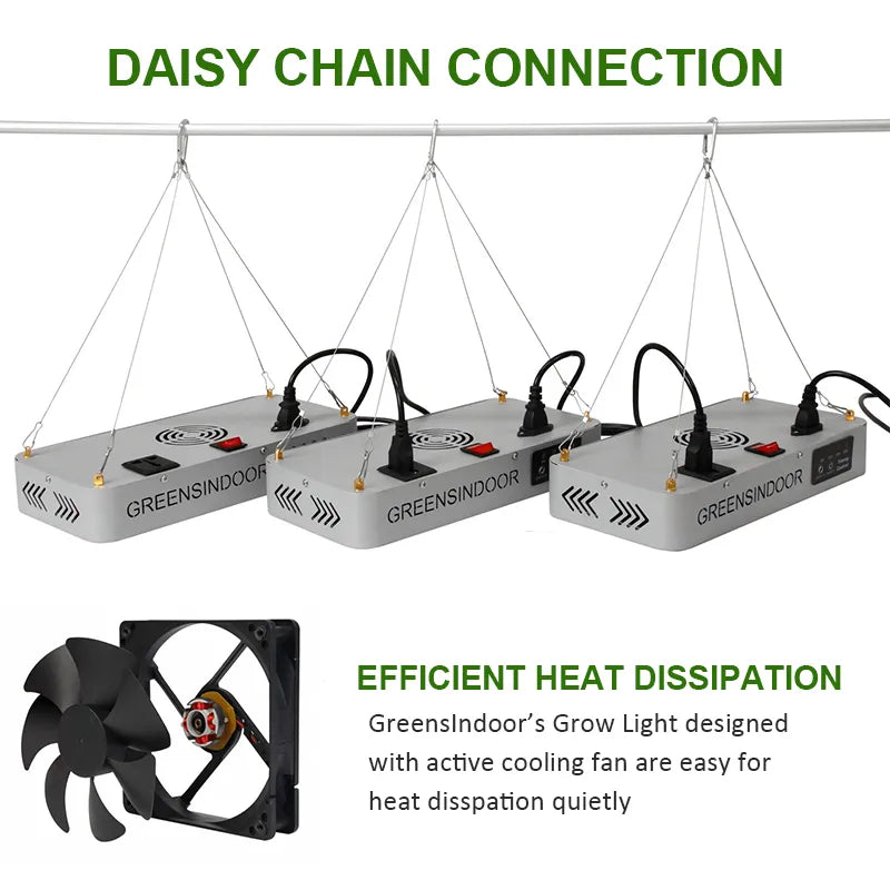 Painel LED Espectro Completo com Temporizador Embutido para Cultivo - Greens Indoor Phytolamp 3000W 660NM