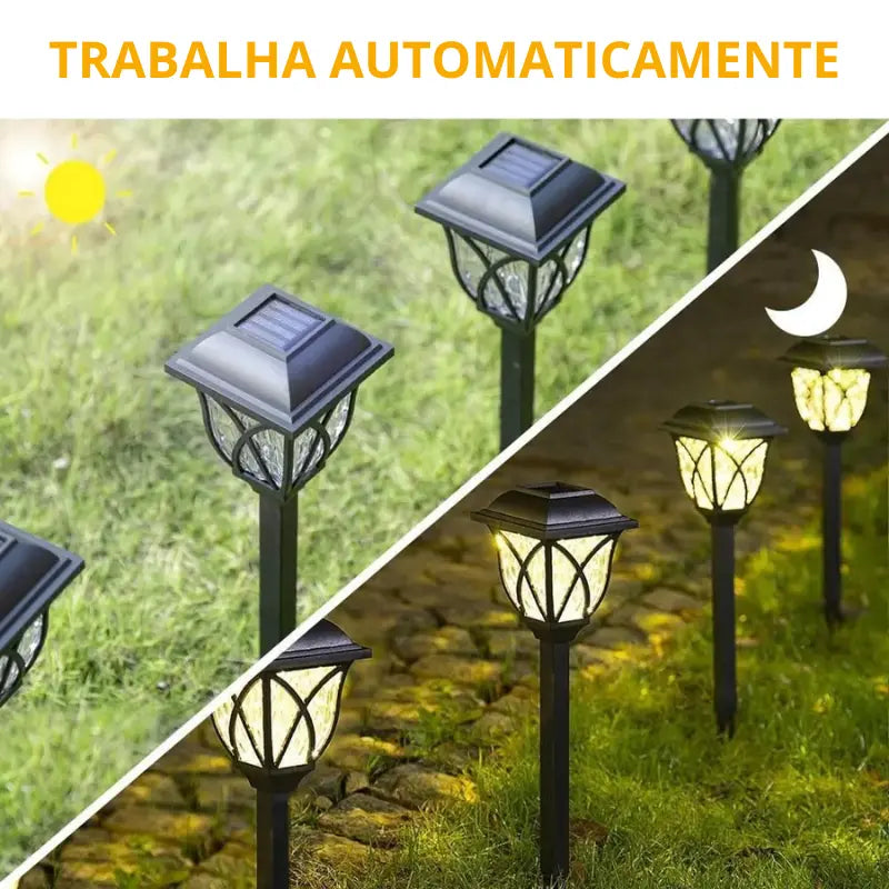 Lâmpada LED Solar Externa à Prova D'água - Jardim Inglês [COMPRE 1 LEVE 2]