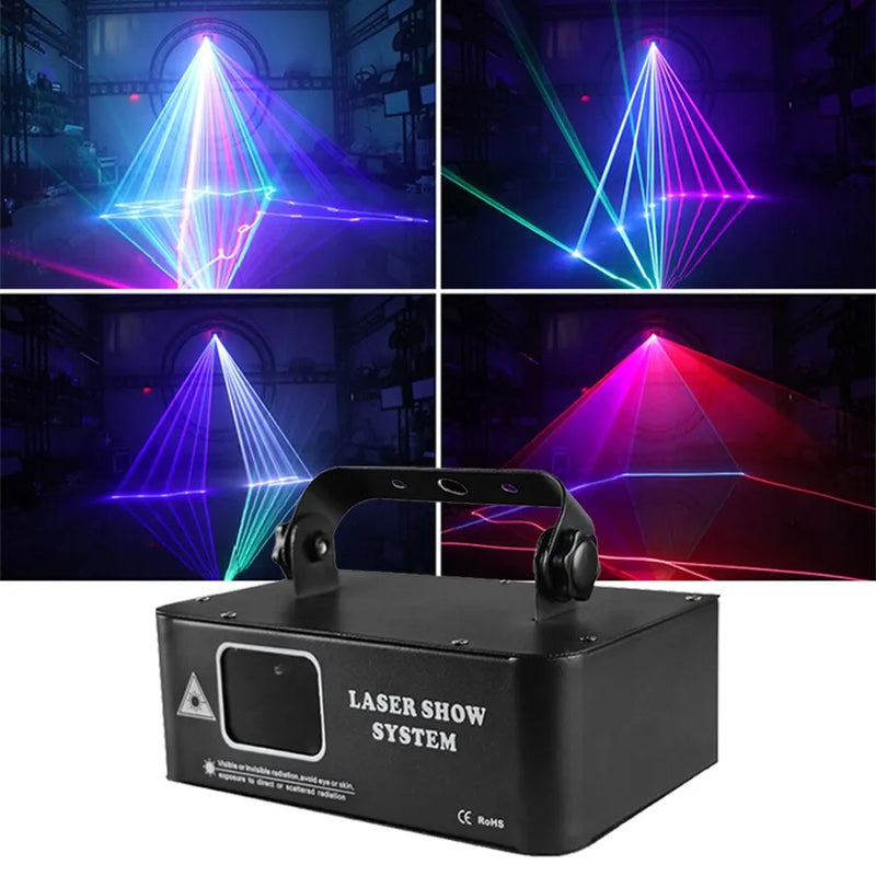 Projetor Laser Profissional DMX RGB de 500MW - Efeito Projeção de Lasers para Iluminação em Festas Bares Eventos Clubes