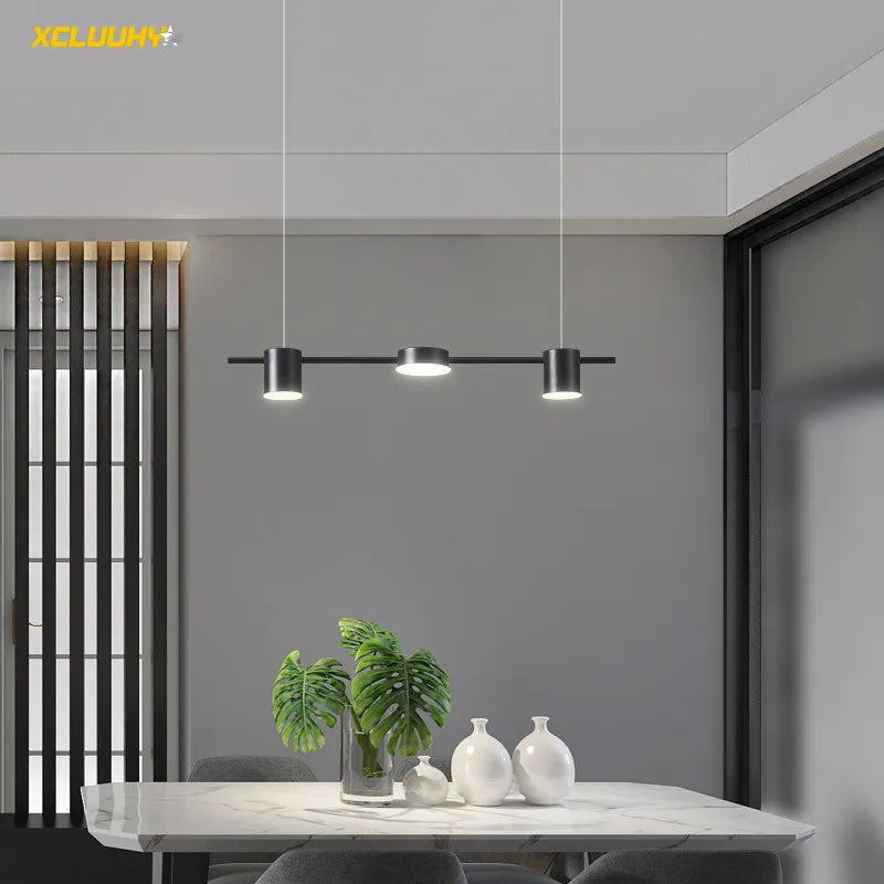 Luminária Pendente Spots Minimal Moderna - com Controle Remoto LED Ajustável - para Iluminação de Área Gourmet, Sala, Escritório