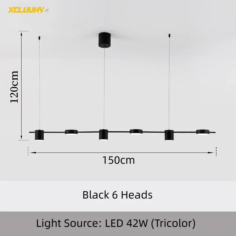 Luminária Pendente Spots Minimal Moderna - com Controle Remoto LED Ajustável - para Iluminação de Área Gourmet, Sala, Escritório