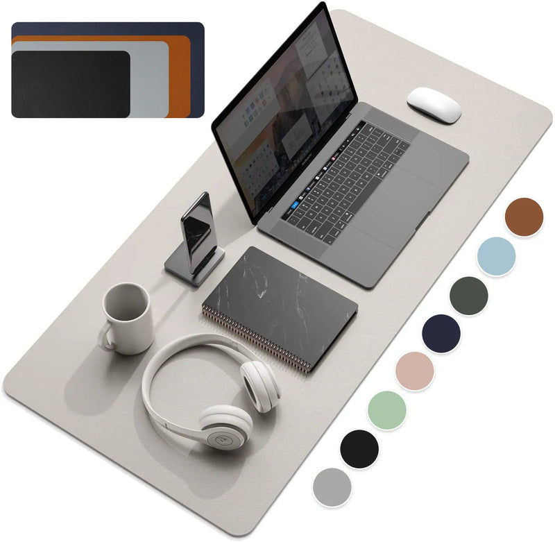 Mouse Pad Office PRO em Couro - Impermeável Macio Tamanho Grande - Protetor de Mesa para Trabalho