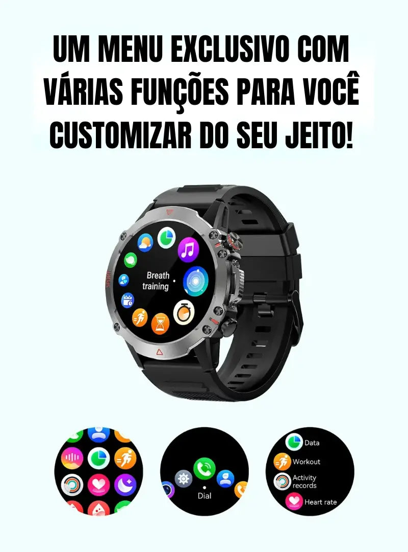 Smartwatch de Titânio à Prova d'Água Onewatch+