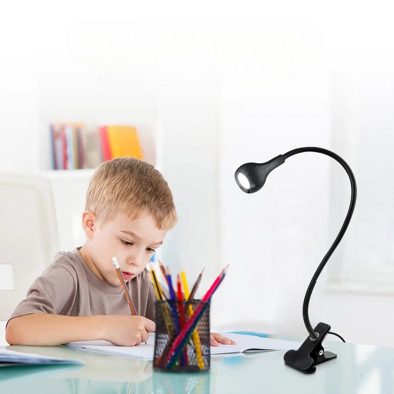 Luminária de Mesa LED USB - Articulável com Grampo