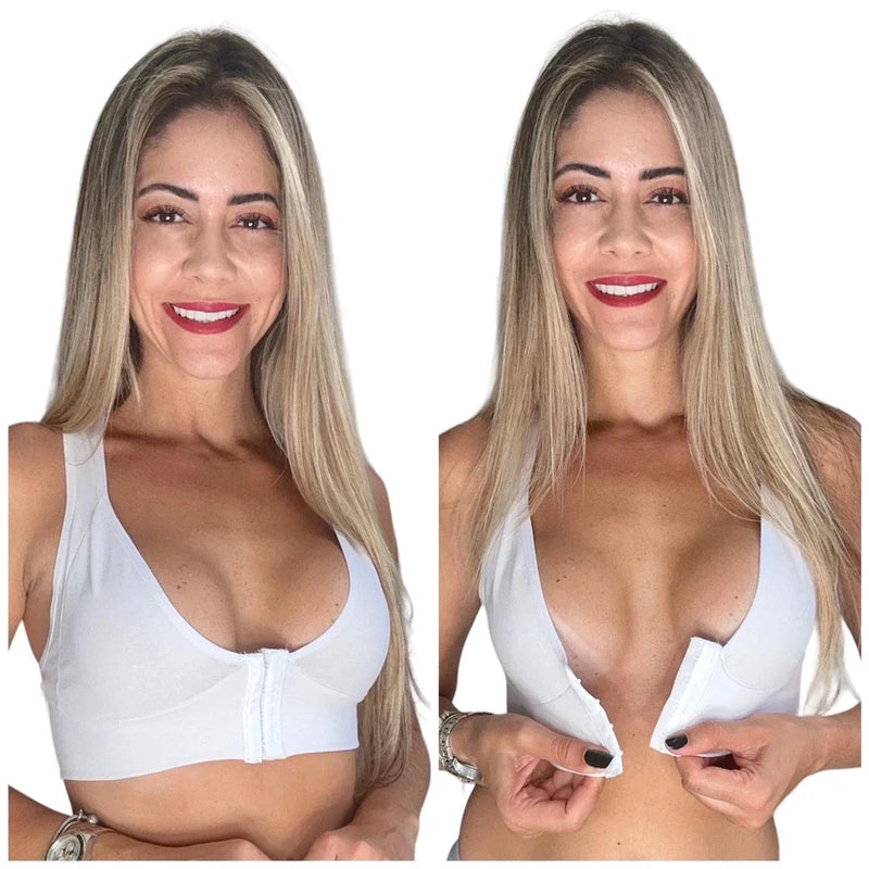 Sutiã Feminino Top Com Fecho Frontal Alças Cruzadas Nas Costas Soutien